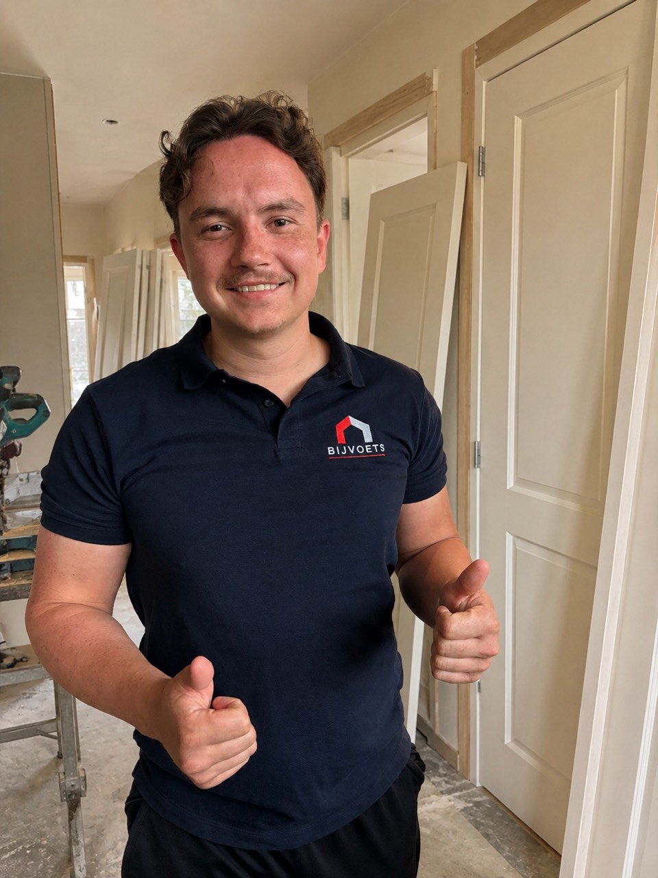 Quint Bijvoets aan het werk in een woning